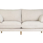 Canapé Clayton 3 Places Velours Beige Miliboo