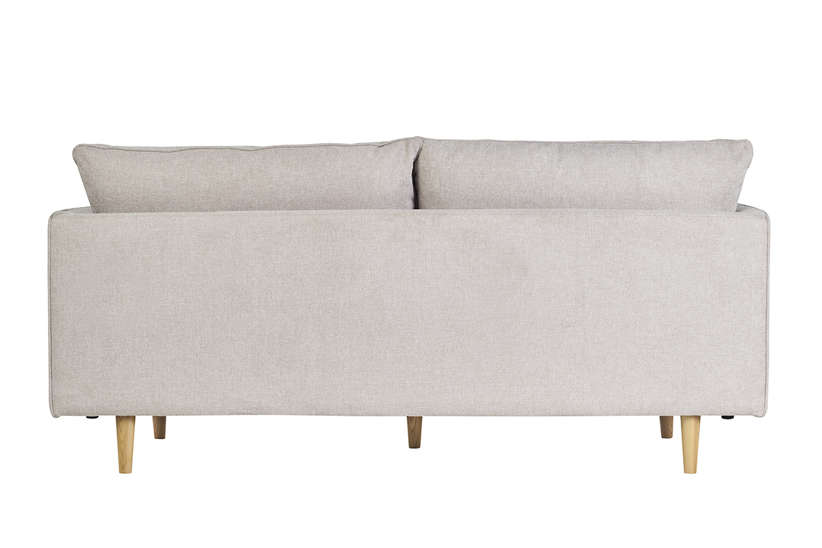 Canapé Clayton 3 Places Velours Beige Miliboo
