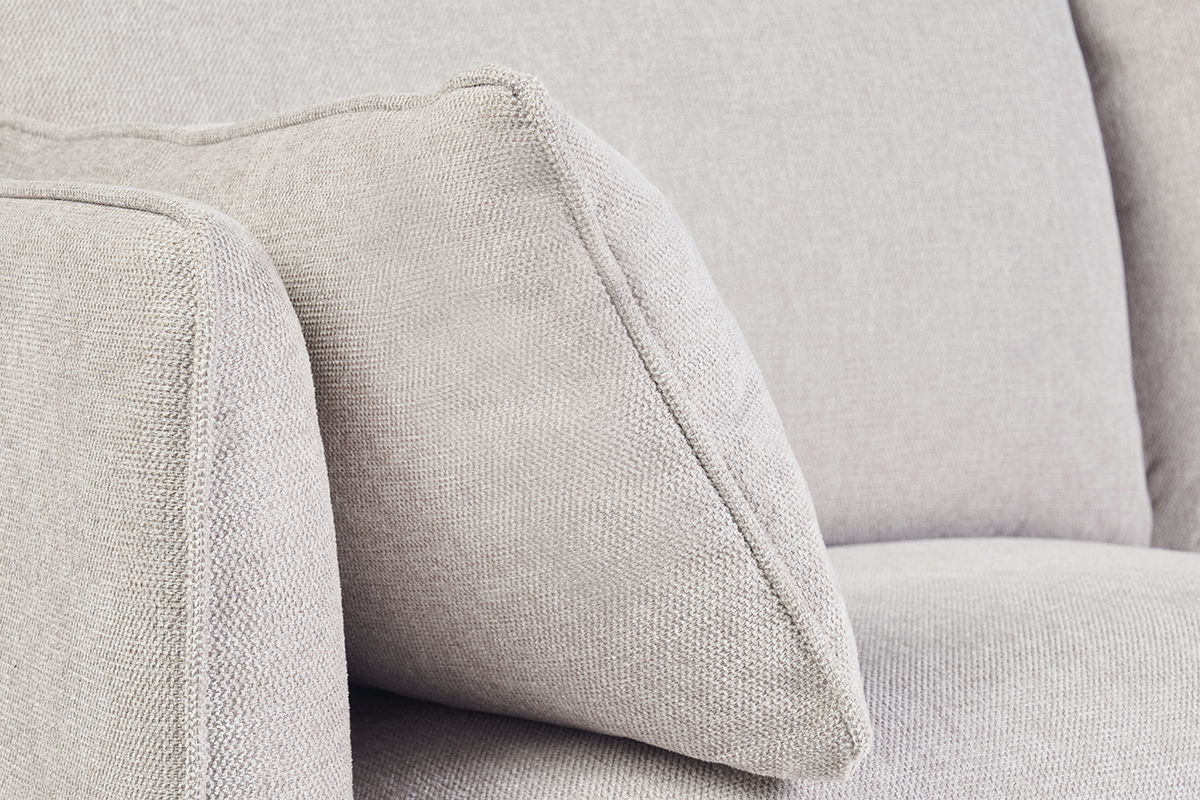 Canapé Clayton 3 Places Velours Beige Miliboo