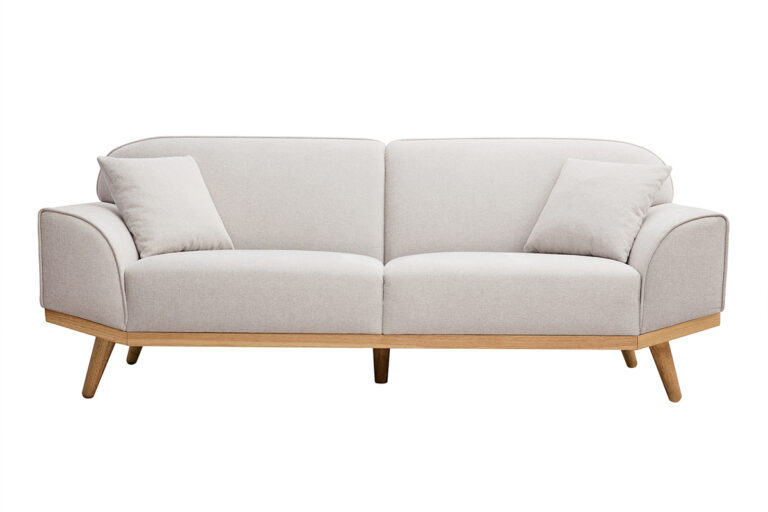 Canapé Freema 3 Places Velours Beige Miliboo
