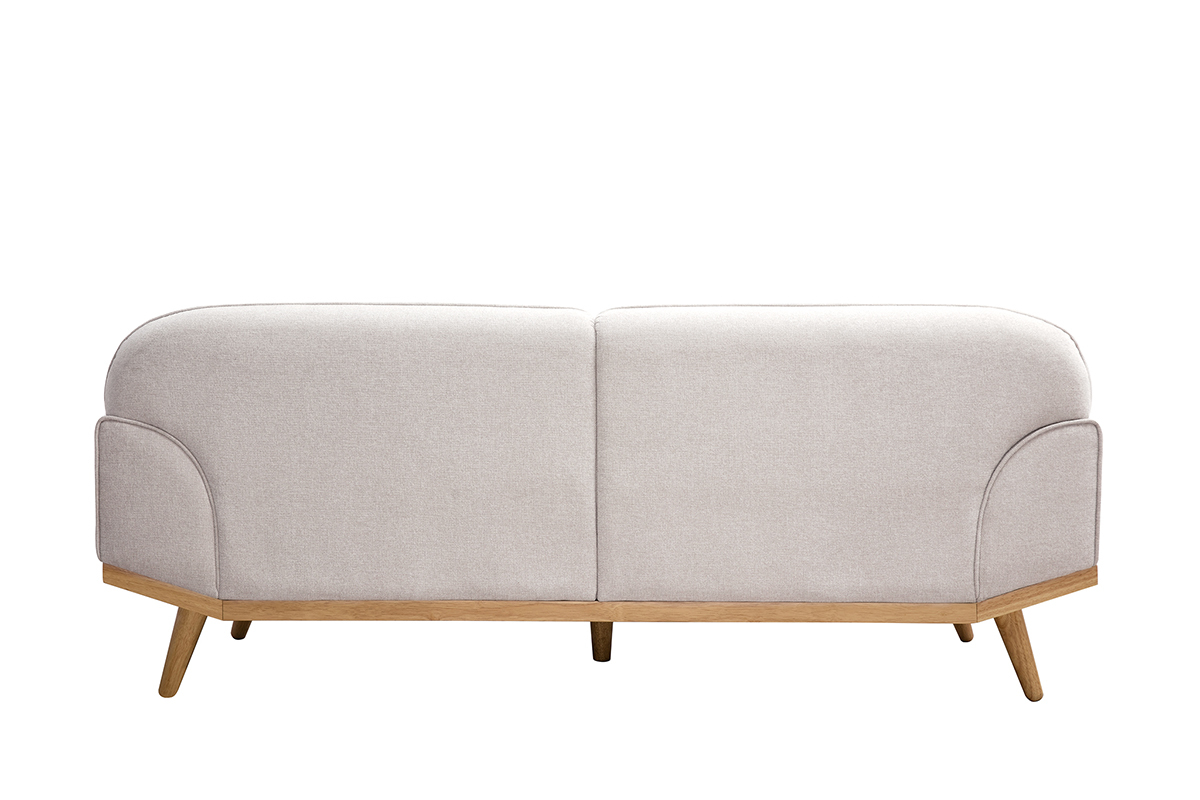 Canapé Freema 3 Places Velours Beige Miliboo