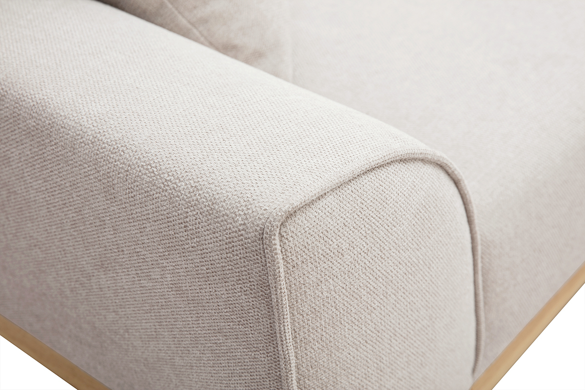 Canapé Freema 3 Places Velours Beige Miliboo
