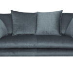 Canapé Olympia 3 Places Velours Gris Miliboo