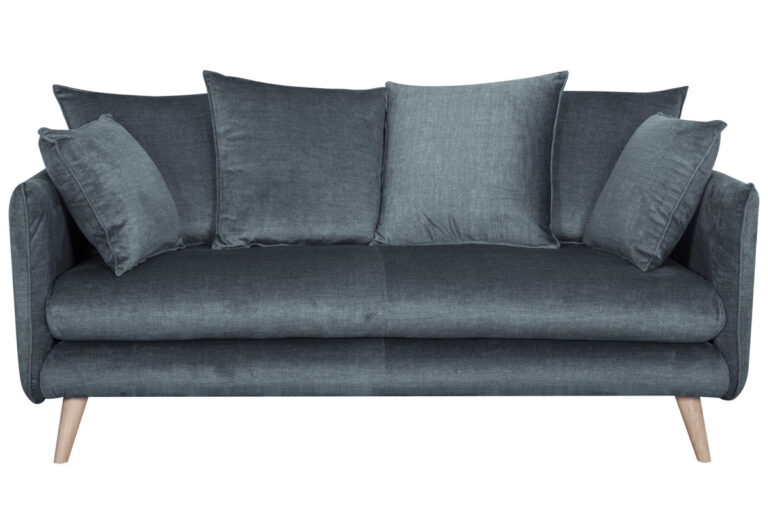 Canapé Olympia 3 Places Velours Gris Miliboo