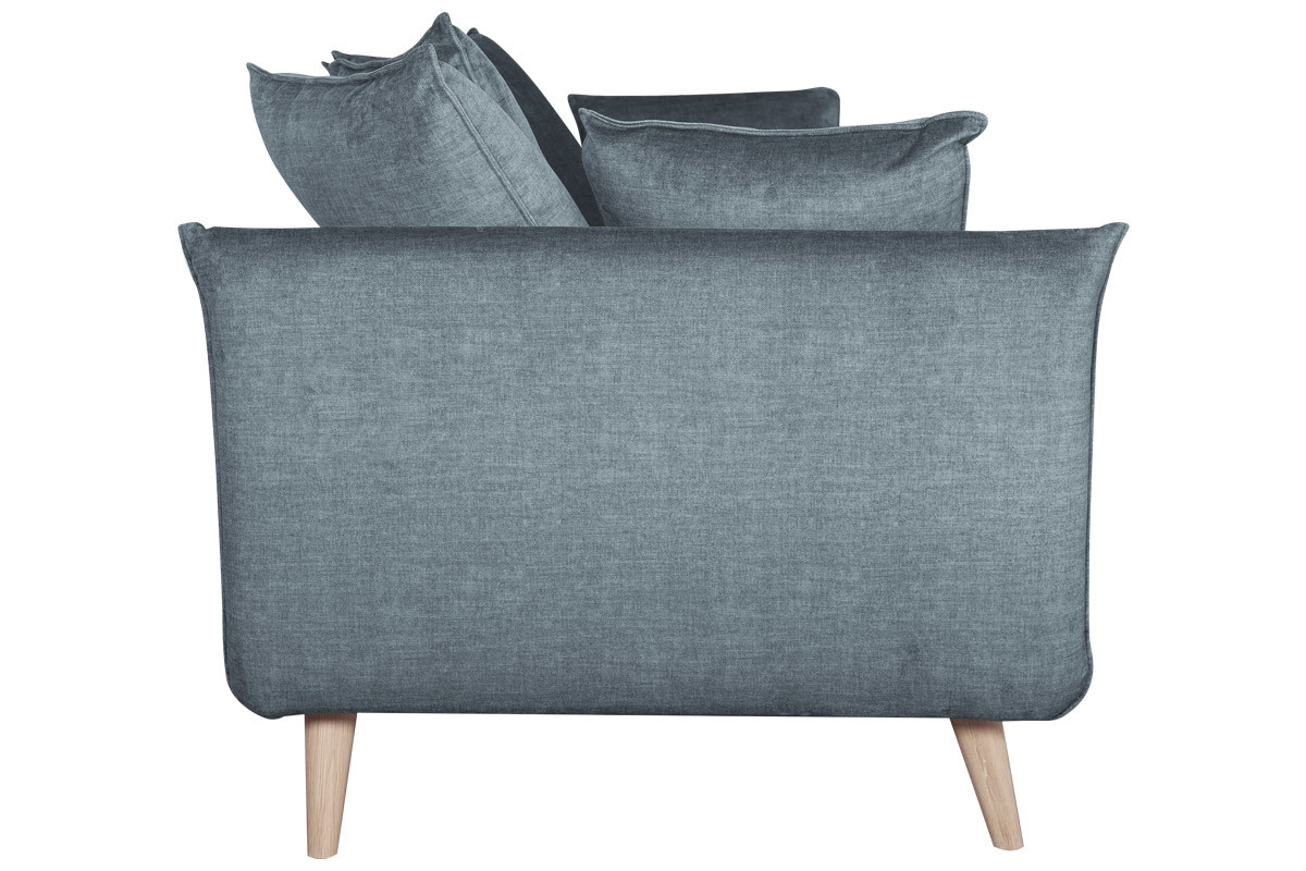 Canapé Olympia 3 Places Velours Gris Miliboo