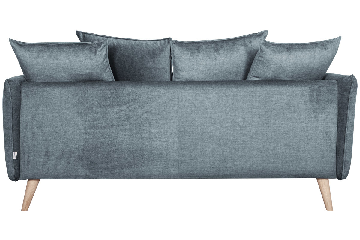 Canapé Olympia 3 Places Velours Gris Miliboo