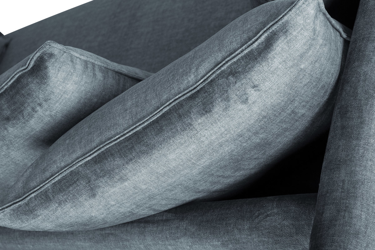 Canapé Olympia 3 Places Velours Gris Miliboo
