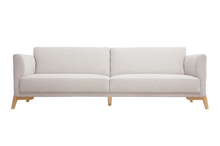 Canapé Sindro 4 Places Velours Beige Miliboo