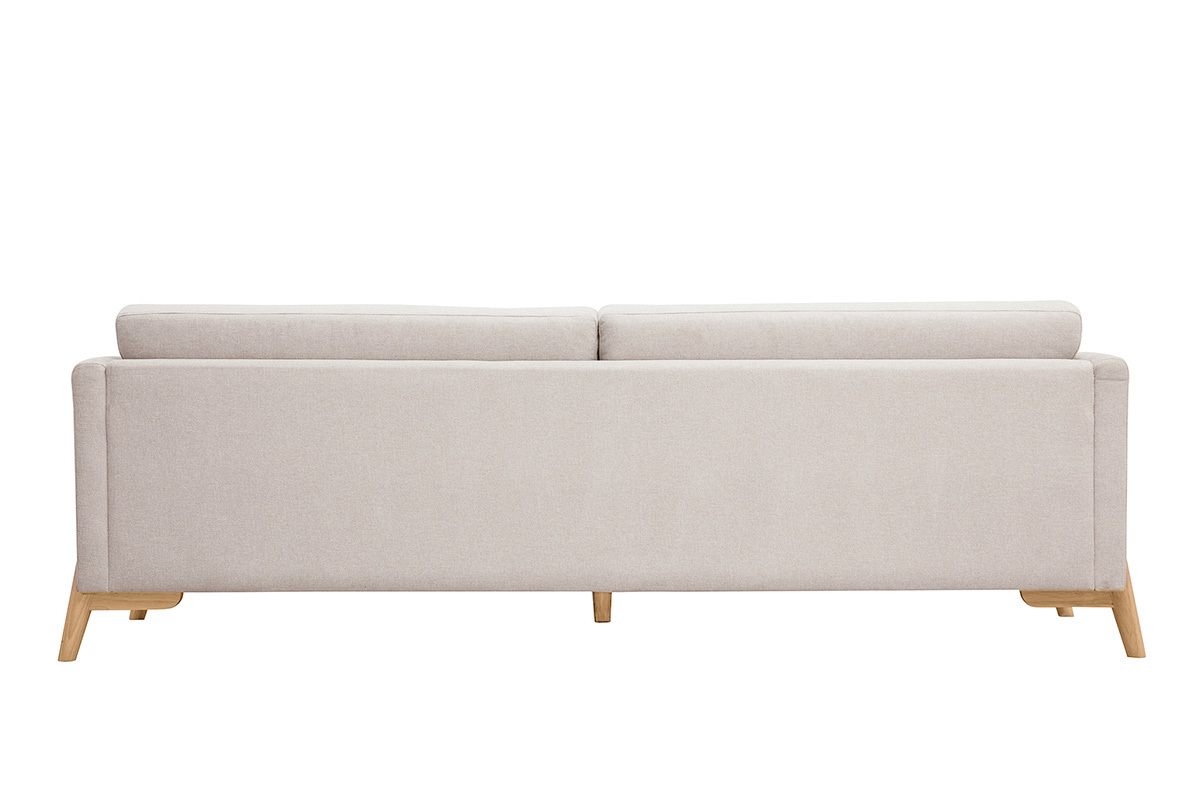 Canapé Sindro 4 Places Velours Beige Miliboo