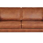 Canapé Sonny 3 Places Cuir Marron Miliboo
