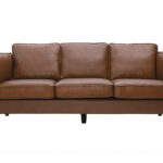 Canapé Bradley 3 Places Cuir Marron Miliboo