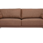 Canapé Daven 3 Places Cuir Marron Miliboo