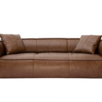 Canapé Cobain 3 Places Cuir Marron Miliboo
