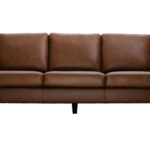 Canapé Oxmo 3 Places Cuir Marron Miliboo