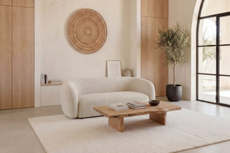 Canapé Bahia 2 Places Tissu Bouclette Beige Casanova Paris