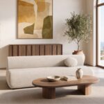 Canapé Convertible Bordilla 3 Places Tissu Chenille Beige Casanova Paris