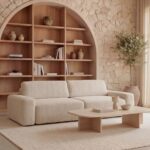 Canapé Convertible Ivy 3 Places Tissu Chiné Beige Casanova Paris