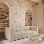 Canapé Convertible Marius 3 Places Tissu Chenille Beige Casanova Paris