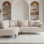 Canapé d'Angle Bianca 4 Places Tissu Chenille Beige Casanova Paris