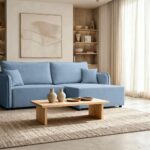 Canapé d'Angle Convertible Bonnie 3 Places Tissu Lisse Beige Casanova Paris