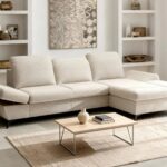 Canapé d'Angle Convertible Livia 4 Places Tissu Chiné Beige Casanova Paris