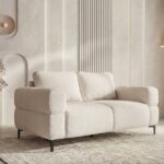 Canapé Elton 2 Places Tissu Lisse Beige Casanova Paris