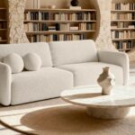 Canapé Gigi 3 Places Tissu Bouclette Beige Casanova Paris