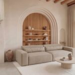 Canapé Pablo 3 Places Tissu Lisse Beige Casanova Paris
